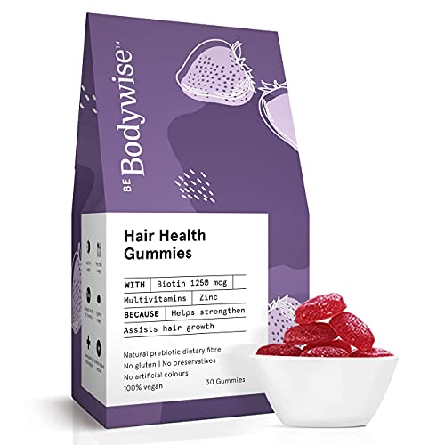 Bodywise 1250 mcg Biotin Hair Gummies for Hair Growth | Reduce Hair fall & Regrow Hair with Delicious Strawberry Flavoured Gummies | Added Zinc & Multivitamins | Hair Vitamins | 30 Day Pack Bodywise 1250 mcg Biotin Hair Gummies for Hair Growth | Reduce Hair fall & Regrow Hair with Delicious Strawberry Flavoured Gummies | Added Zinc & Multivitamins | Hair Vitamins | 30 Day Pack