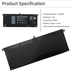YXKC H5CKD Laptop Battery Replacement Compatible