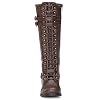 ILLUDE-Womens-Knee-High-Lace-Up-Buckle-Military-Combat-Boots