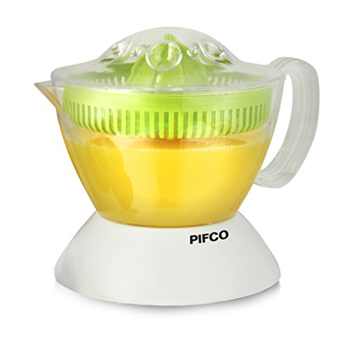 Pifco Citrus Juicer for Quick, Healthy, Nutritious Juices with Dual Direction Squeezing Cone, Plastic Measuring Gauge, 0.8 Litre, 30 W, Green and White