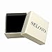 SELOVO Silver-Color 6MM Black Stud Earrings for Women Men Princess Cut Cubic...