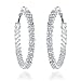 Gemini Women's Silver Plated CZ Diamonds Big Large Hoop Party Wedding Earring Valentine's Day Gifts Gm008 1.5 inches
