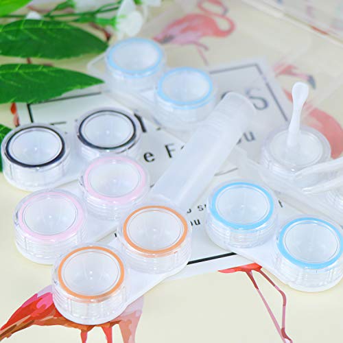 Meetory 8 Pack Contact Lens Travel Case, 2 Styles Portable Contact Lens Kit with Bottle, Tweezers, Container Holder for Travel & Home - FDA Approved - Thumbnail 6