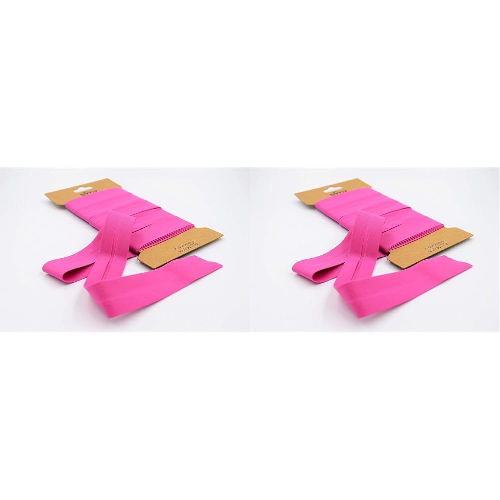 Trimz Poly Cotton Bias Binding, Fuscia Pink, 25mm x 5m (Pack of 2)