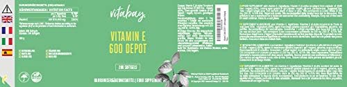 Vitabay Vitamin E 600 IU Depot, 200 Vegan Softgel Capsules, Natural D-Alpha Tocopherol, High Strength - Image 3