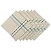 DII French Stripe Tabletop Collection Farmhouse Style Dining Table Linen Napkin Set, 20x20, Taupe/Teal, 6 Piece