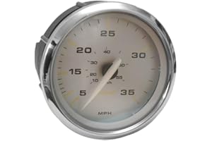 GENERIC Faria Boat Speedometer Gauge SE9797A | 35 MPH Kronos Silver 3 1/4 Inch