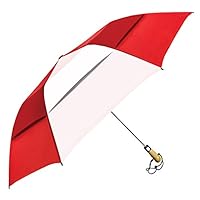 StrombergBrand The Vented Little Giant Folding Golf Umbrella Red/White