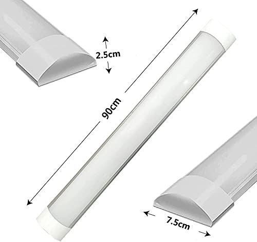 LED Feuchtraumleuchte 90cm, 30W 3600LM LED Röhre, 6500K Kaltweiß LED Deckenlampe Garage, LED leuchtstoffröhre… – Bild 7
