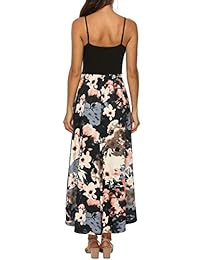 Vestido largo floral sin mangas con cuello en V sin mangas con cuello en V de Kranda para mujer