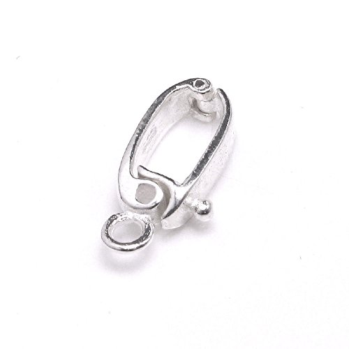 .925 Sterling Silver Bail Connector Clasp Interchangeable Pearl Necklace Shortener Enhancer