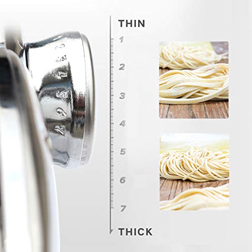 Shule Streamline Pasta Maker Machine, Stainless Steel Pasta Roller with Pasta Cutter, Hand Crank and Instructions