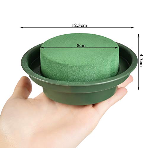 BUYGOO 10 Pcs Flower Arrangement Kit, Floral Foam Green Round Wet Foam Block for Flower Arranging Props, Wedding Party Decoration, Table Ornament, Florist Supplies