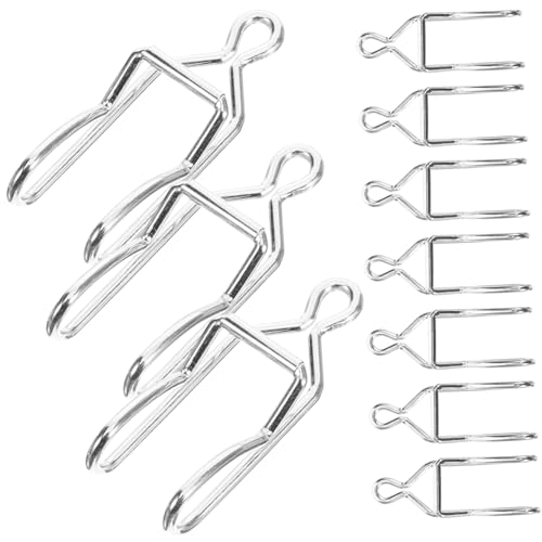 BESTYASH 50pcs White K Pocket Watch Chain Clasps DIY Accessories for Pocket Watch Cowboy and Pants Chains Smooth Edges Secure Fit Metal Clips for Crafting and Repair