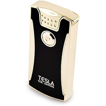 Tesla Coil LightersTM USB Rechargeable Windproof Dual Arc Lighter (Gold)