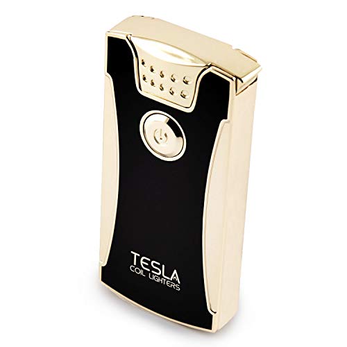 Tesla Coil LightersTM USB Rechargeable Windproof Dual Arc Lighter (Gold)