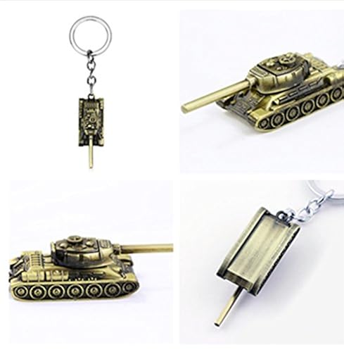 King&Pig 3pcs Men Tanks KeyChains Alloy Metal Tank Model Pendent