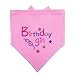 BINGPET Dog Birthday Girl Bandana Pet Scarf Light Pink
