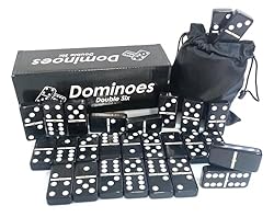 Classic Black Double Six Dominoes Set