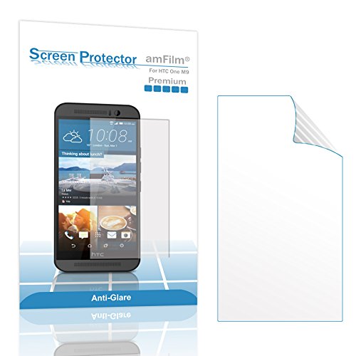 HTC One M9 Screen Protector, amFilm Premium Anti-Glare/Anti-Fingerprint (Matte) Screen Protector for HTC One M9 with Lifetime Replacement Warranty (3-Pack) [in Retail Packaging]