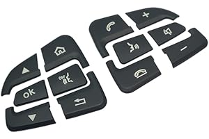 CHEYINGCHIDIY Black Car Steering Wheel Button Trim lnner Decoration Compatible with Mercedes Benz C V GLC Class W205 X205 Black Ok Model