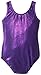 Danskin Little Girls' Gymnastics Solid Sparkle Leotard,Purple,Intermediate (6X-7)