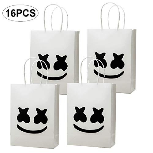 Marshmellow Party Gift Bags DJ Mask Music Birthday Party Supplies Black White Marshmellow Game Party Decoration Set of 12 - Thumbnail 3