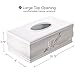 Creative Scents Vanda Rectangle Tissue Box Cover - Decorative Cherry Blossom Tissue Holder for Bathroom - White Tissue Box Holder Rectangular with Durable Bottom Slider - White Bathroom Accessories