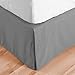 Bare Home Queen Bed Skirt - 15-Inch Tailored Drop Easy Fit - Bed Skirt for Beds - Center & Corner Pleats (Queen, Light Grey)
