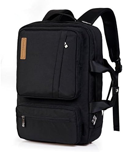 VanFn 3-in-1 Multifunctional Backpacks/Tote/Messenger Bag, Unisex Luggage &amp; Travel Bags Knapsack, Students Rucksack, 22L Hiking Bags, Shoulder Backpack Fits Most 15 Inch Laptops, Cowbone Series, Black
