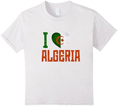 unisex-child Logiamerch: I Love Heart Algeria Funny T-Shirt 6 White