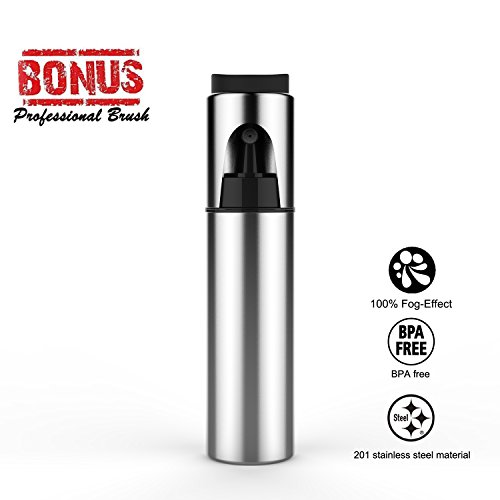Olive Oil Sprayer, Stainless Steel Olive Oil Dispenser Cooking Spray Bottle Oil Mister Kitchen Vinegar Sprayer Barbecue Marinade Spray Bottle with Bouns Brush (Not Oil Column)
