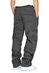 Men's Cargo Sweatpants Casual Fleece Joggers Loose
