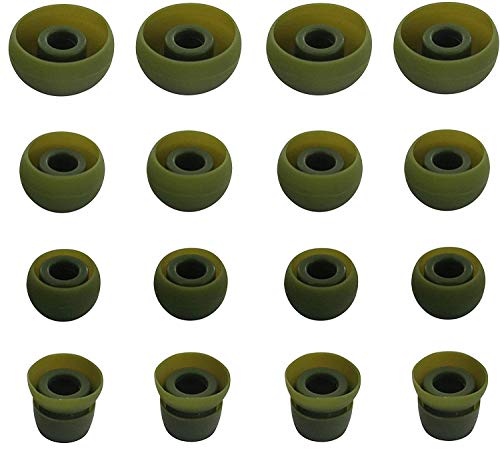 BLLQ Replacement Silicone Ear Tips Ear Buds Ear gels for Beats by dr dre Powerbeats 3 Wireless Stereo Earphones - 16PCS 8 Pairs with 4 Size Options ï¼ˆDark Greenï¼‰
