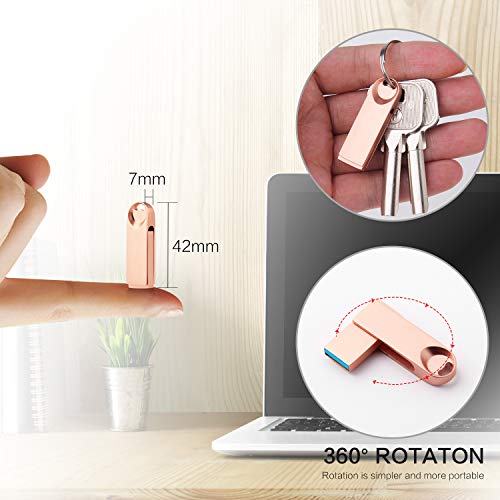 USB Flash Drive Memory Stick 256GB USB Drive KEAINIKJ USB Drive Thumb Drive USB 3.0 Flash Drives Pen Drive USB Storage for PC Backup Drive USB Stick Jump Drive Zip Drive (256GB, Rose Gold-Zip Drive)