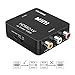 HDMI to RCA, HDMI to AV, VILCOME 1080P HDMI to 3RCA CVBS AV Composite Video Audio Converter Adapter Supports PAL/NTSC with USB Charge Cable for PC Laptop HDTV DVD (Black)