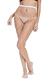 Abollria Girls Ladies Large Hole White Fishnet Stockings Tights Pantyhose One Size