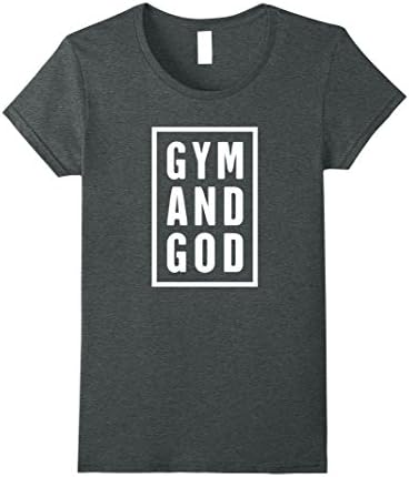 Womens GYM AND GOD | Christian Workout T-Shirt Medium Dark Heather