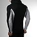 EU Mens Workout Full Zip Hoodie Gym Sweatshirts with Zipper Pockets Jackets Medium Black Grey