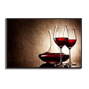 Framed Canvas Wall Art Wine Cups Canvas Prints Home Artwork Decoration for Living Room,Bedroom - 16x24 inches