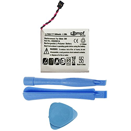 MPF Products® 300mAh SNN5951A, WX30 Battery Replacement Compatible with Motorola Moto 360 (2014 1st Generation) Smartwatch
