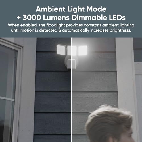 WYZE Floodlight Camera Pro, 3000Lumen LEDs, 180° Wide View, 2K HD Outdoor Security Camera