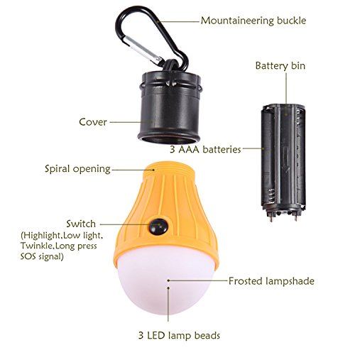 Doukey-LED-Camping-Light-2-Pack-or-4-Pack-Portable-LED-Tent-Lantern-4-Modes-for-Backpacking-Camping-Hiking-Fishing-Emergency-Light-Battery-Powered-Lamp-for-Outdoor-and-Indoor