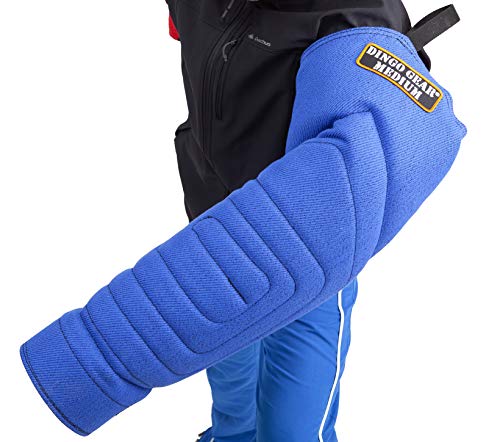 DINGO GEAR Medium Hard Nylcot Bite Sleeve with Handle and Grip Inside the Bite Guard for IGP, Sports, Dog Training, Blue, Bite Level 4 - Expert (S01968)