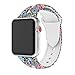 Usitek Sport Band Compatible with iWatch 44mm/42mm 40mm/38mm, Soft Silicone Sport Strap Replacement Floral Printed Bands Compatible for iWatch Series 4/3/2/1 S/M M/L for Women/Men