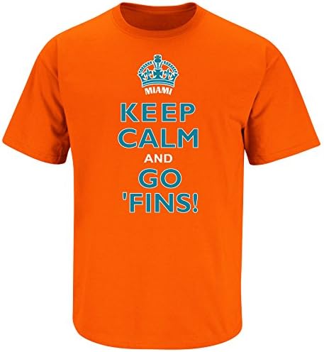 Miami Dolphins Fan Keep Calm and Go 'FINS T-Shirt (X-Large)