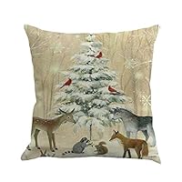 Hohaski Christmas Printing Dyeing Sofa Bed Home Decor Pillow Cover Cushion Cover, Christmas Ornaments Advent Calendar Pillow Covers Garland Tree Skirt Gift Bags DIY