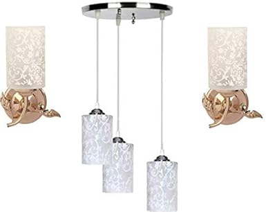 Buy Jubilee Traders Matching Glass Wall Light With Jhumar Combo