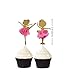 GenericJINCHENG AMZTM Gold Glitter Ballerina Dancing Girl Cupcake Toppers, Wedding Bridal Shower Birthday Party Decoration Cake Topper 12PCS (Dancing Girl)