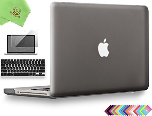 UESWILL 3in1 Smooth Soft-Touch Matte Hard Shell Case Cover for MacBook Pro 13" with CD-ROM (Non-Retina)(Model:A1278) + Keyboard Cover and Screen Protector + Microfibre Cleaning Cloth, Gray